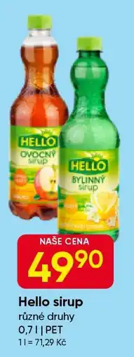 Hruška Hello sirup nabídka