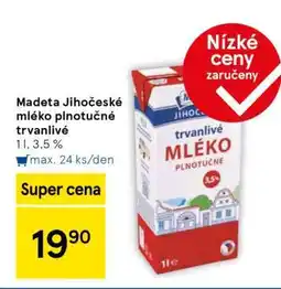 Tesco Madeta Jihočeské mléko plnotučné trvanlivé nabídka