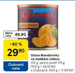 Tesco Giana Mandarinky ve sladkém nálevu nabídka