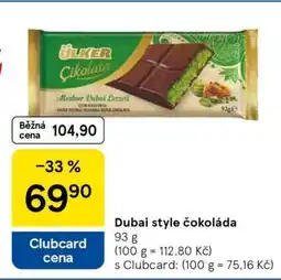 Tesco Dubai style čokoláda nabídka