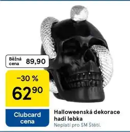 Tesco Halloweenská dekorace hadí lebka nabídka