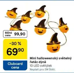 Tesco Mini halloweenský světelný řetěz dýně nabídka