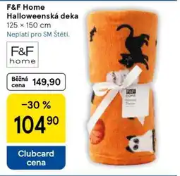 Tesco F&F Home Halloweenská deka nabídka