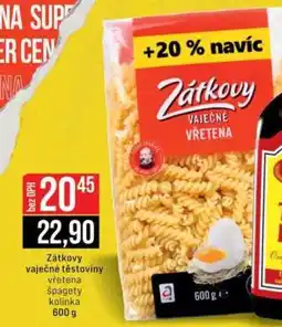 Jip Zátkovy vaječné těstoviny vřetena špagety kolínka nabídka
