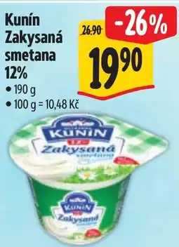 Albert Kunín Zakysaná smetana 12% nabídka