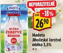 Albert Madeta Jihočeské čerstvé mléko 3,5% nabídka