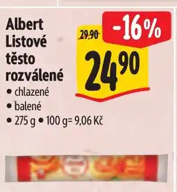 Albert Albert Listové těsto rozválené nabídka