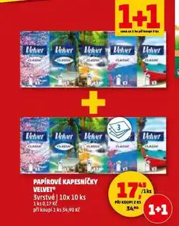 Penny Market Velvet papírové kapesníky nabídka