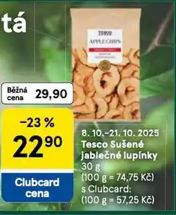 Tesco Sušené jablečné lupínky nabídka