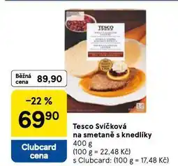 Tesco Svíčková na smetaně s knedlíky nabídka