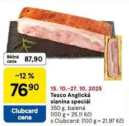 Tesco Anglická slanina speciál nabídka