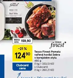 Tesco Finest pomalu vařená hovězí žebra v korejském stylu nabídka