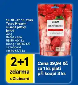 Tesco Mrazem sušené plátky jahod nabídka