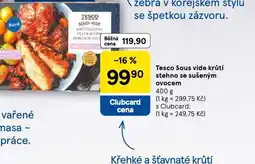 Tesco Sous vide krůtí stehno se sušených ovocem nabídka