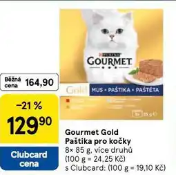 Tesco Gourmet gold paštiky pro kočky nabídka