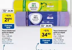 Tesco Zatahovací pytle na odpad nabídka