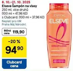 Tesco Elseve šampén na vlasy nabídka