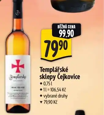 Albert Templářské sklepy Čejkovice nabídka