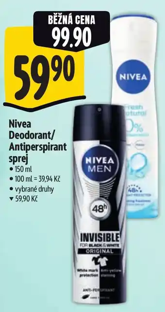 Albert Nivea Deodorant/ Antiperspirant sprej nabídka