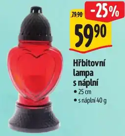 Albert Hřbitovní lampa s náplní nabídka