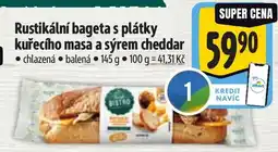 Albert Rustikální bageta s plátky kuřecího masa a sýrem cheddar nabídka