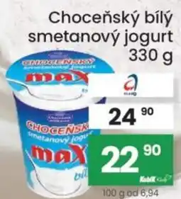 Kubík potraviny Choceňský bílý smetanový jogurt nabídka