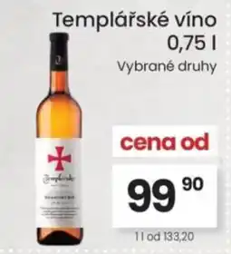 Kubík potraviny Templářské víno nabídka