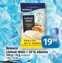 COOP TIP NOWACO Listové těsto + 20% zdarma nabídka
