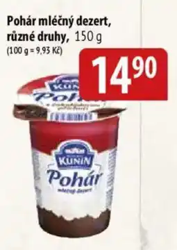 Bala Kunin Pohár mléčný dezert nabídka