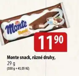 Bala Monte snack nabídka