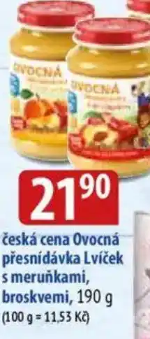Bala Česká cena Ovocná přesnídávka Lvíček s meruňkami, broskvemi nabídka