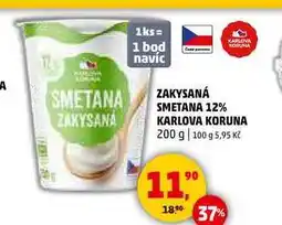 Penny Market ZAKYSANÁ SMETANA 12% KARLOVA KORUNA, 200 g nabídka