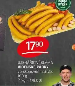 Flop VÍDEŇSKÉ PÁRKY ve skopovém střívku 100 g nabídka