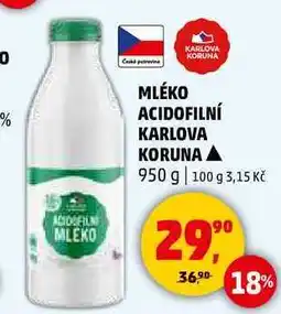Penny Market MLÉKO ACIDOFILNÍ KARLOVA KORUNA, 950 g nabídka