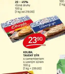 Flop KOLIBA TAVENÝ SÝR s camembertem s uzeným sýrem 100 g nabídka