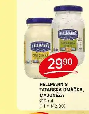 Flop HELLMANN'S TATARSKÁ OMÁČKA, MAJONÉZA 210 ml nabídka