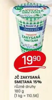 JČ ZAKYSANÁ SMETANA 15% různé druhy 180 g