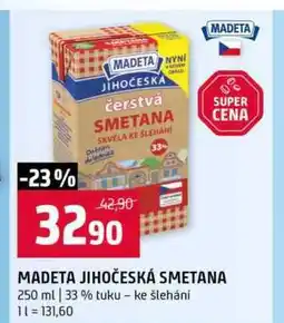 Terno Madeta Jihočeská smetana ke šlehání 33 % nabídka