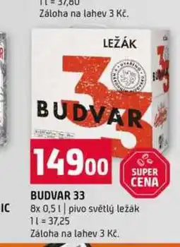 Terno Budvar 33 světlý ležák 8x0,5 l nabídka