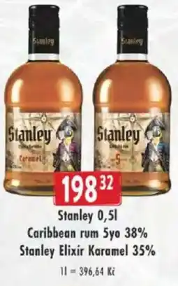 Astur&Qanto Stanley Caribbean rum 5yo 38% Stanley Elixír Karamel 35% nabídka