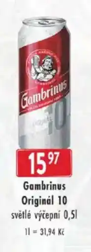 Astur&Qanto Gambrinus Originál 10 světlé výčepní nabídka