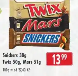 Astur&Qanto Snickers Twix, Mars nabídka