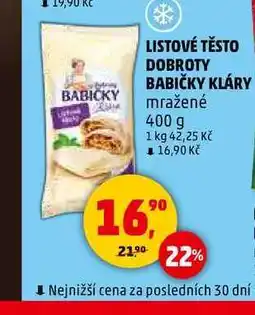 Penny Market LISTOVÉ TĚSTO DOBROTY BABIČKY KLÁRY, 400 g nabídka