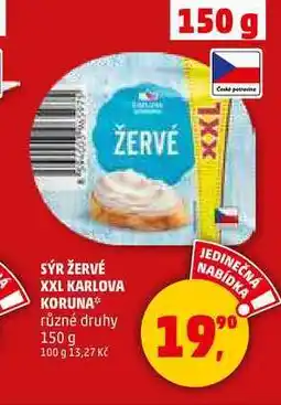 Penny Market SÝR ŽERVÉ XXL KARLOVA KORUNA, 150 g nabídka