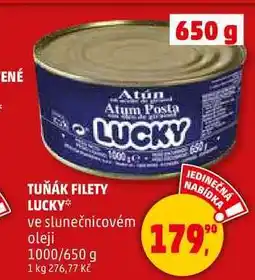 Penny Market TUŇÁK FILETY LUCKY, 1000/650 g nabídka
