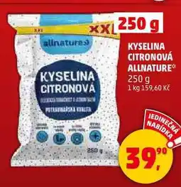 Penny Market KYSELINA CITRONOVÁ ALLNATURE, 250 g nabídka