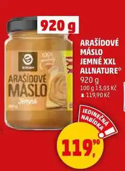 Penny Market ARAŠÍDOVÉ MÁSLO JEMNÉ XXL ALLNATURE, 920 g nabídka