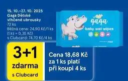 Tesco Gaga Dětské vlhčené ubrousky, 72 ks nabídka