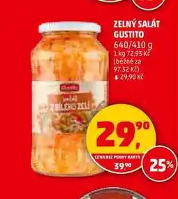 Penny Market ZELNÝ SALÁT GUSTITO, 640/410 g nabídka