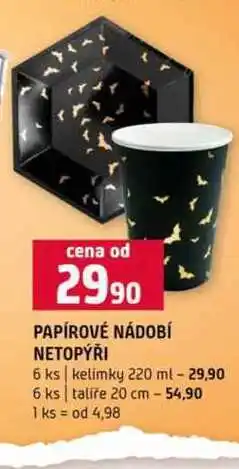 Terno Papírové nádobí netopíří 6 sk nabídka